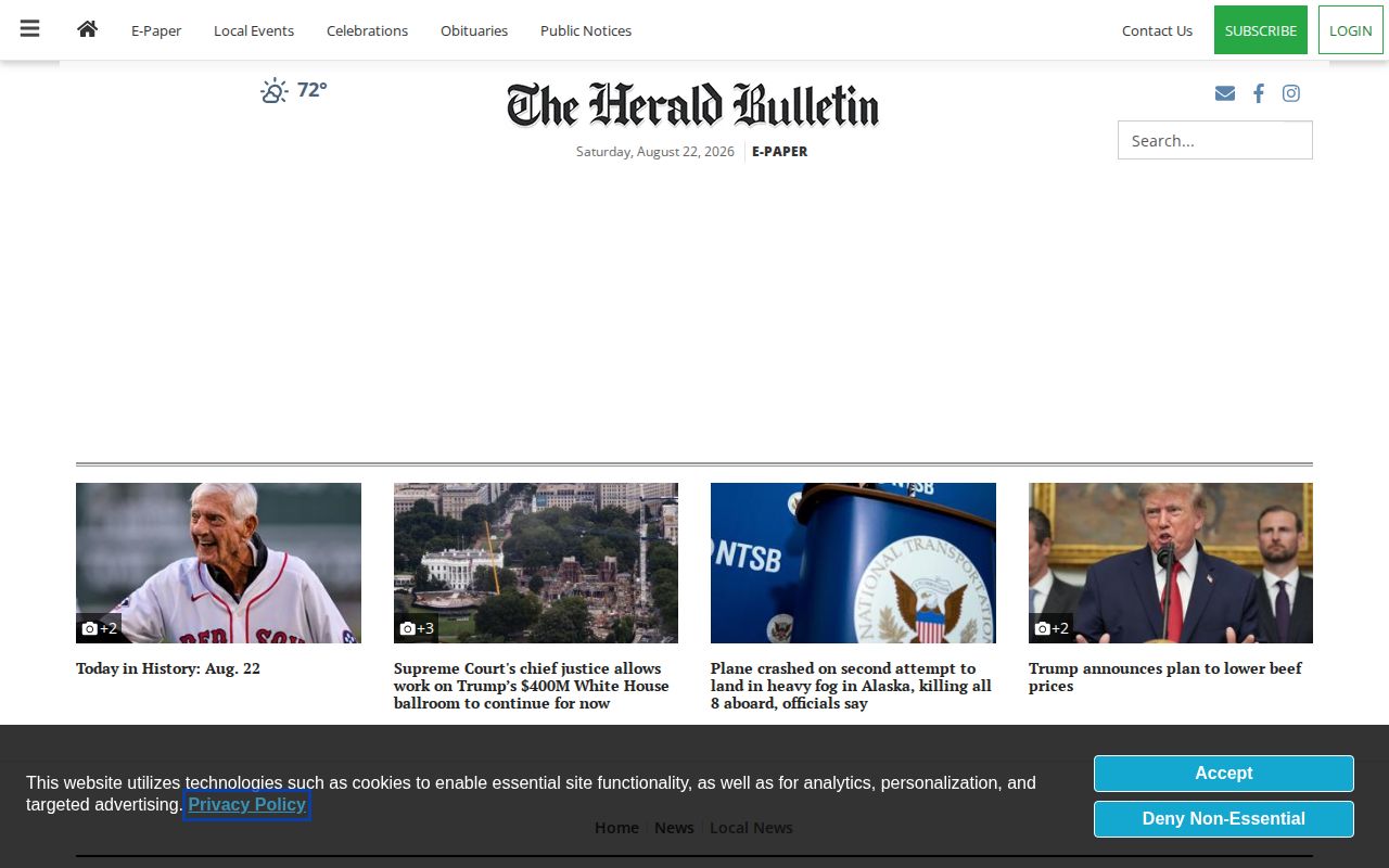 The Herald Bulletin local news landing page for Anderson and Madison County