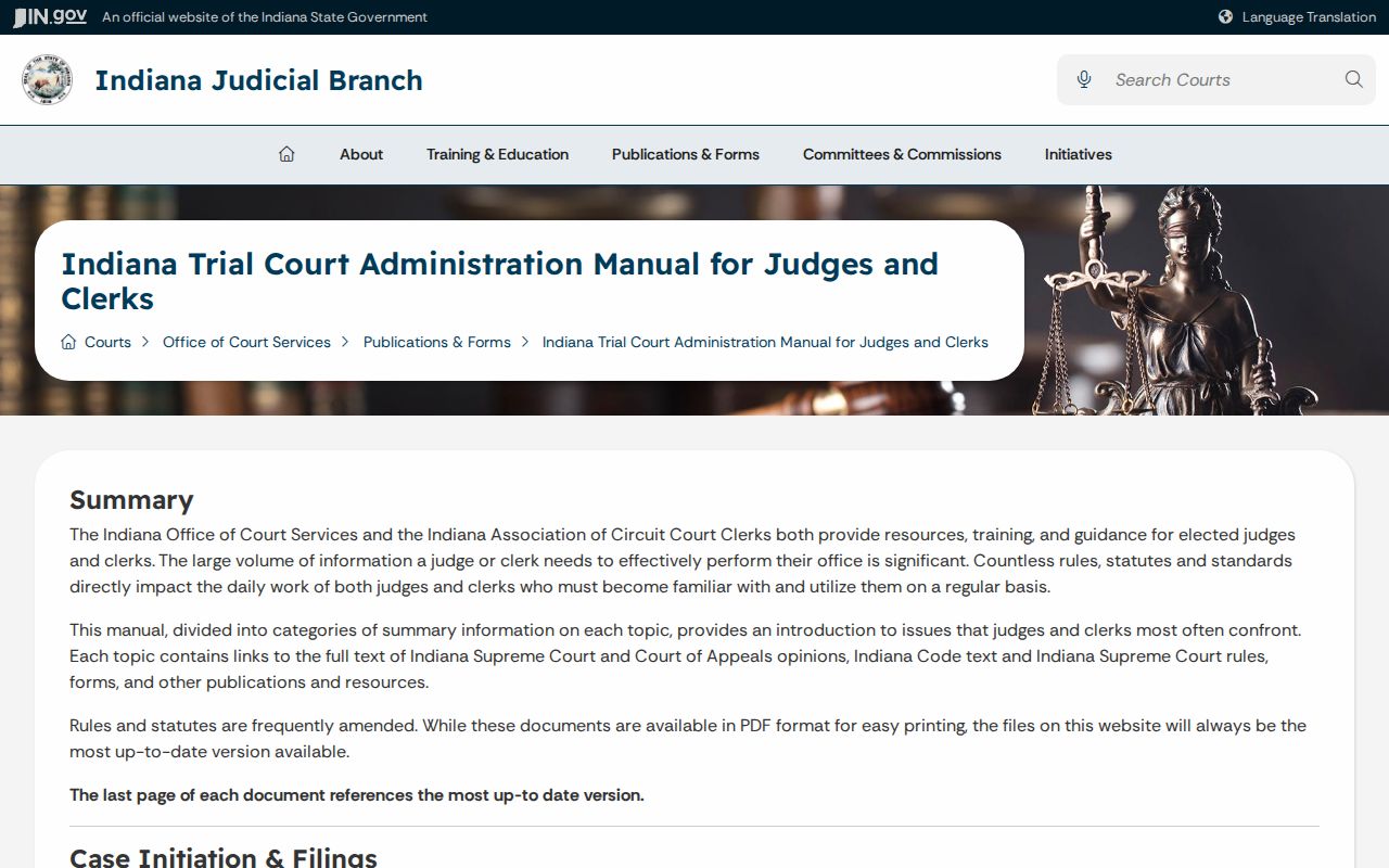 Indiana judiciary current expungement materials hub